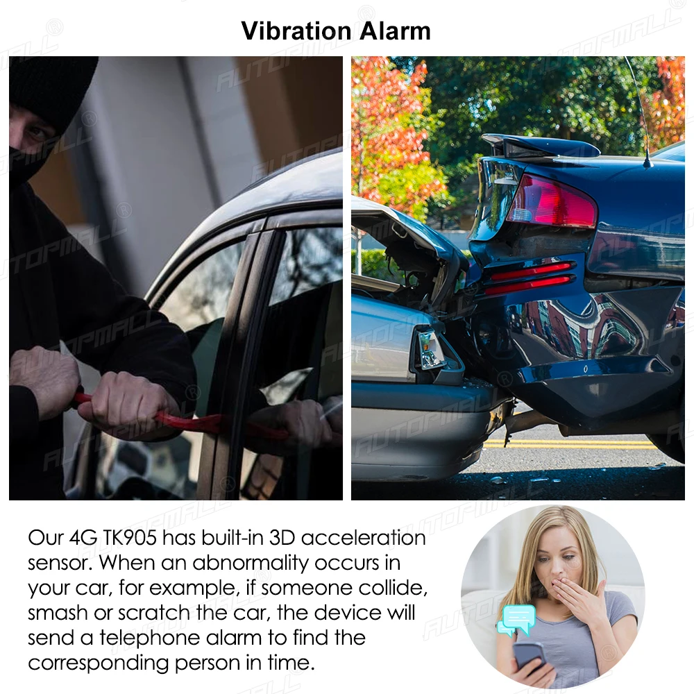 $79.89 AUTOPMALL Car GPS Tracker 4G TKSTAR TK905 5000mAh Magnetico 4G GPS Tracker Car Waterproof Shake Alarm Free APP