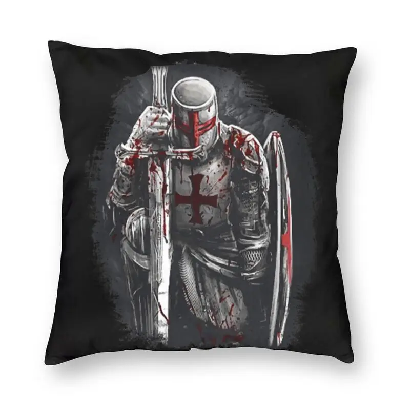 

Cool Brave Rosary Crusader Warrior Square Pillow Cover Home Decorative Medieval Shield Cross Knights Templar Sofa Cushion Cover