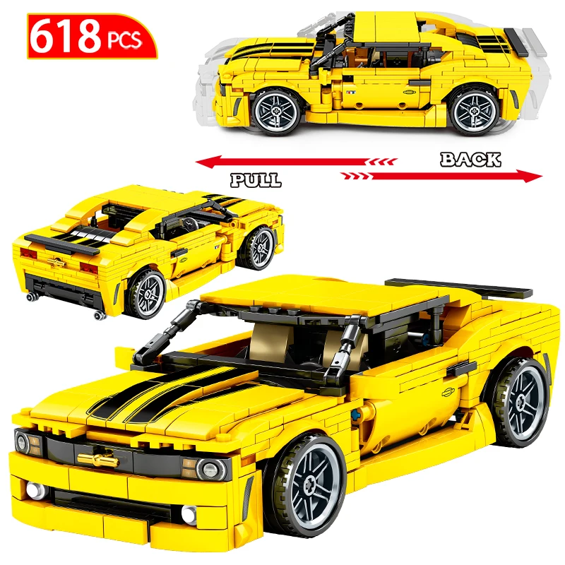 

Спортивный автомобиль, кирпичи, город, Тяговая супер-Модель гоночного автомобиля, детские развивающие игрушки «сделай сам» для мальчиков