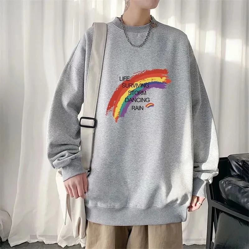 

Spring and autumn 2021 new hoodie men loose round collar INS tide brand go with the clothing trend long-sleeve autumn clothes