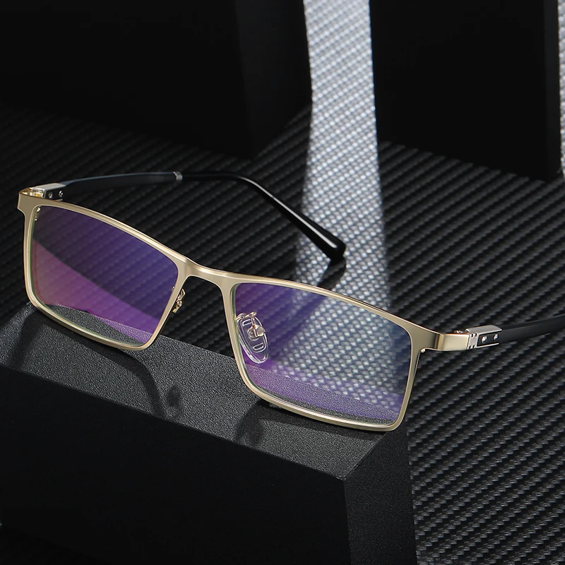 Reven Jate 2316 Full Rim Alloy Front Flexible Plastic TR-90 Temple Legs Optical Eyeglasses Frame for Men and Women Eyewear