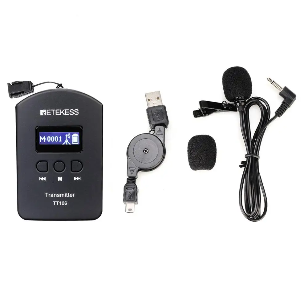 Retekess TT106 УВЧ профессиональные Уши висячие беспроводной передатчик гид системы