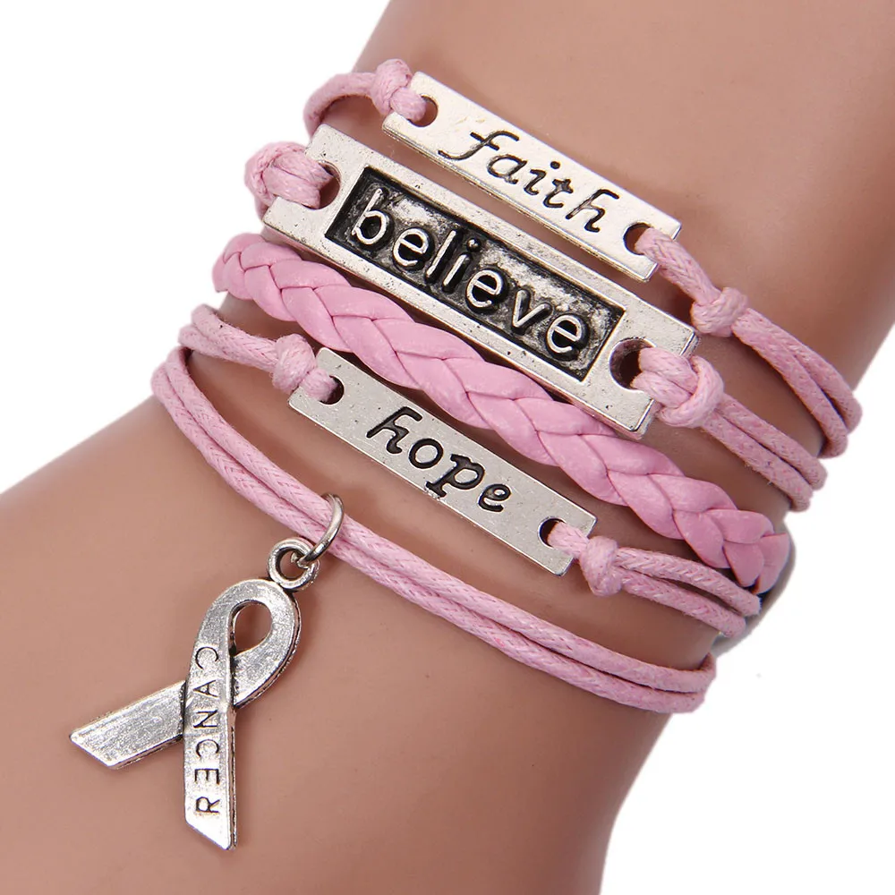 Многослойный интимный очаровательный плетеный кожаный женский браслет с лентой