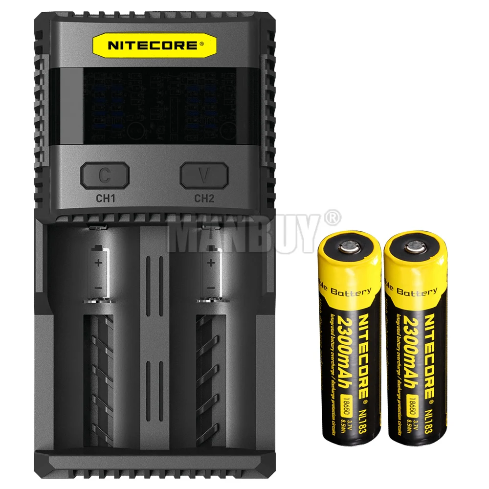 Бенчмарк NITECORE SC2 интеллектуальная зарядка 3A Быстрая зарядка превосходное зарядное устройство с 5А общим выходом+ 18650*2 батареи