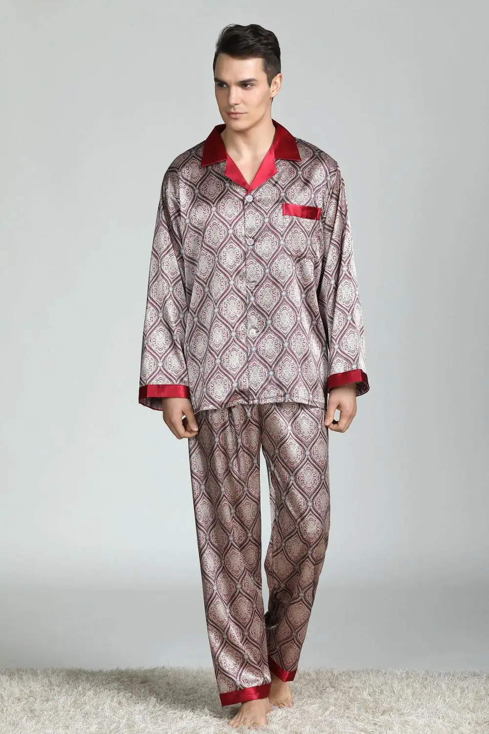 Фото Пижамный комплект из 2 предметов Мужская Ночная одежда летняя крутая рубашка с
