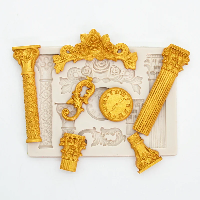 

Flower Pillar Leaf Resin Mold Silicone Kitchen Baking Tools DIY Chocolate Pastry Fondant Moulds Dessert Cake Lace Decoration