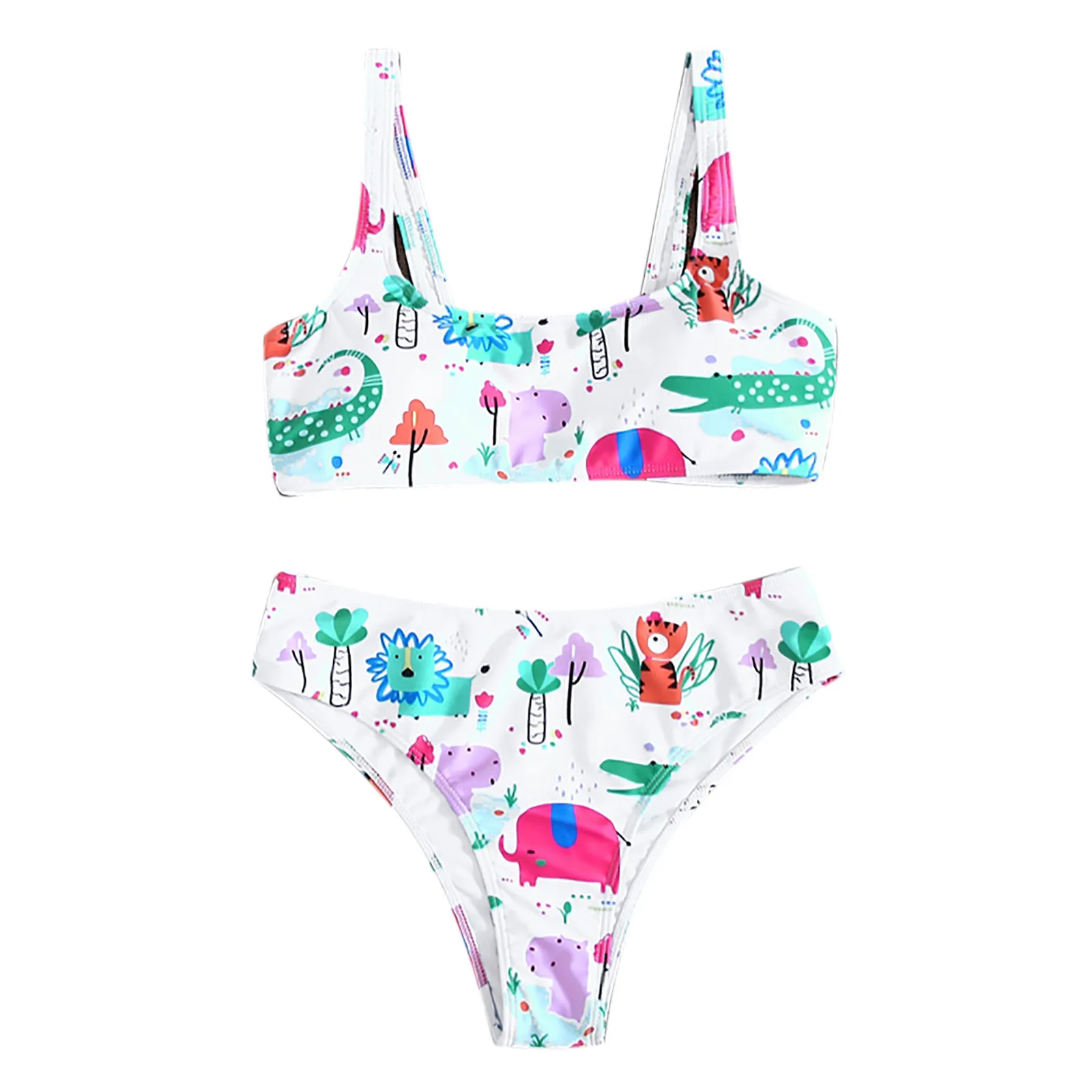 

Women Cute Cartoon Swimwear Bikinis Set Sexy Strap Bikini Swimsuit 2 Pieces Bathing Suit Swim Suit