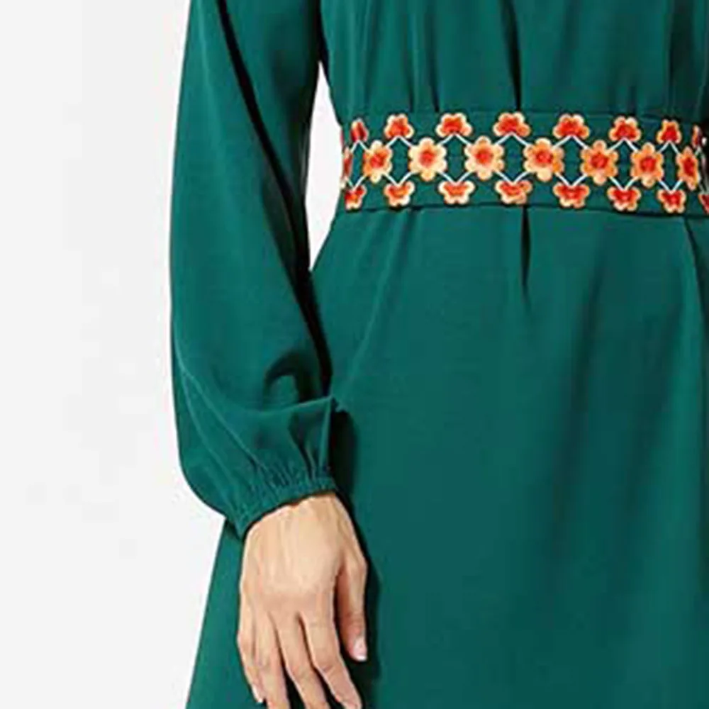 Мусульманское платье женская мусульманская одежда Вышивка Элегантные макси