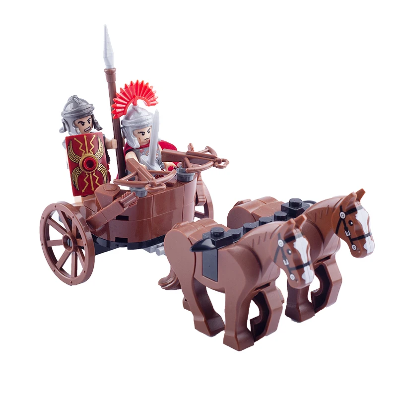 

Moc Carriage Compatible Small Building Blocks Military Rome Figures Arms Medieval Accessories Toys for Kids