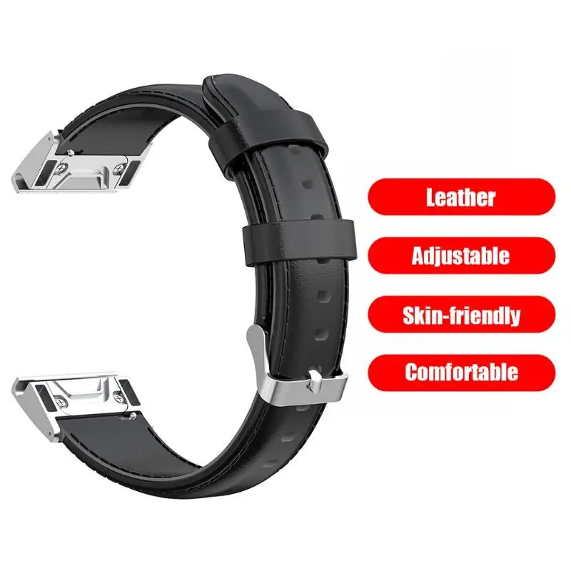 Ремешок из искусственной кожи для наручных часов Garmin Fenix 6X/5X/5X Plus/3 HR/3 Sapphire/2/1 Quaitx 3 26