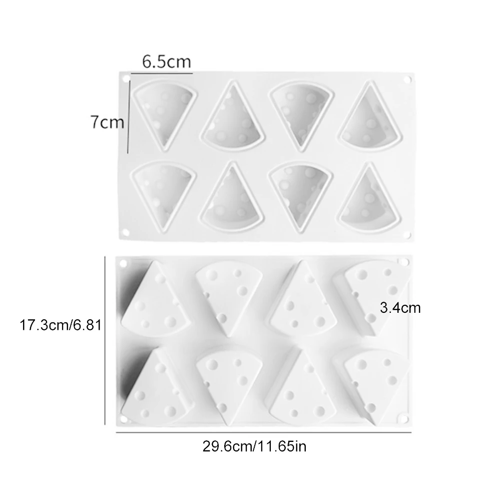 

8 Hole 3D Cheese Silicone Mold Cake Baking Tray Dessert Decoration Tool Environmentally Friendly For Dropshipping Brand New