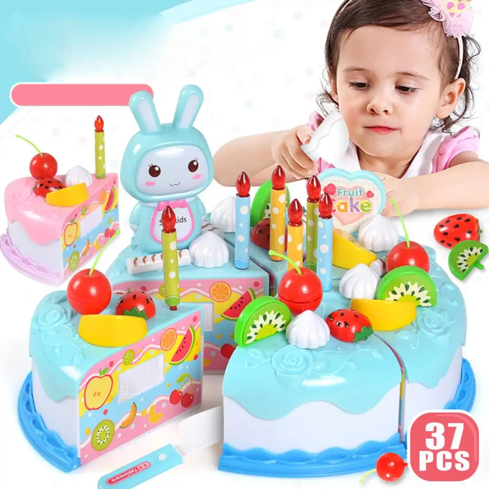 Детский игрушечный набор для вырезания торта на день рождения праздничная