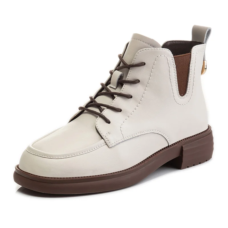 

Ankle Boots for Women's Autumn Shoes Genuine Leather Punk Style Designer Shoes Woman Wedge Heels Platform Boots Women Booties 40