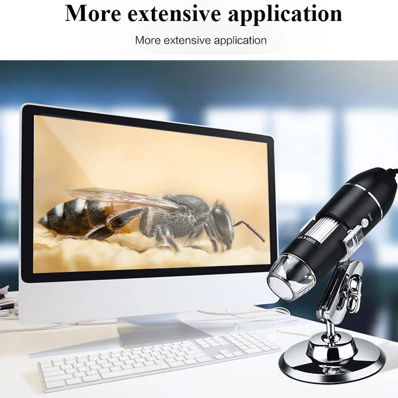 USB микроскоп 500x 1000x 1600x совместим с USB/Type C/Micro Биологический 8 светодиодный цифровой
