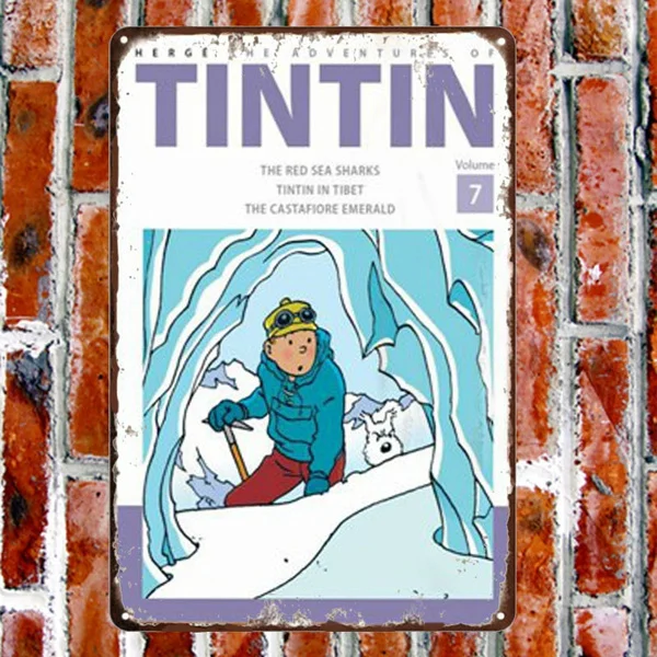 

Tintin металлический жестяной знак, современный металлический Настенный декор для детской комнаты
