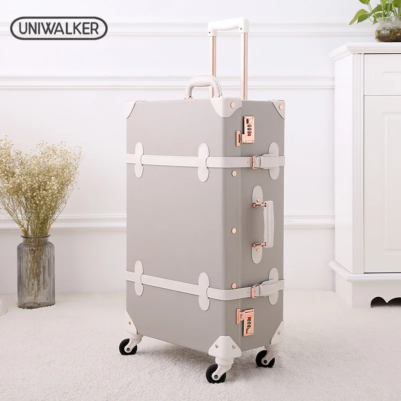 Сумка на колесиках UNIWALKER серая Дорожная сумка 12 'ཐ'' 22 'པ'' 26 ''в