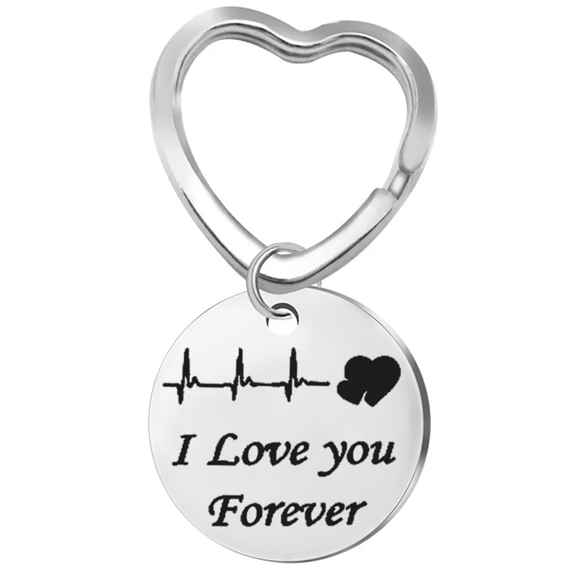 Лидер продаж 2020 брелок для ключей с надписью I Love You Forever из нержавеющей стали в