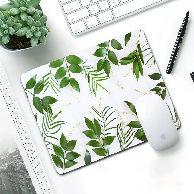 

Flowers Green Leaves Small Gaming Mouse Pad 180x220mm waterproof Mousepad Gamer Computer Desk Mat Pad Gamer Mouse Mat for PC