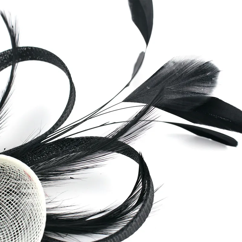 Женская Вуалетка с зажимом для волос черно-белая шляпа аксессуары свадьбы и