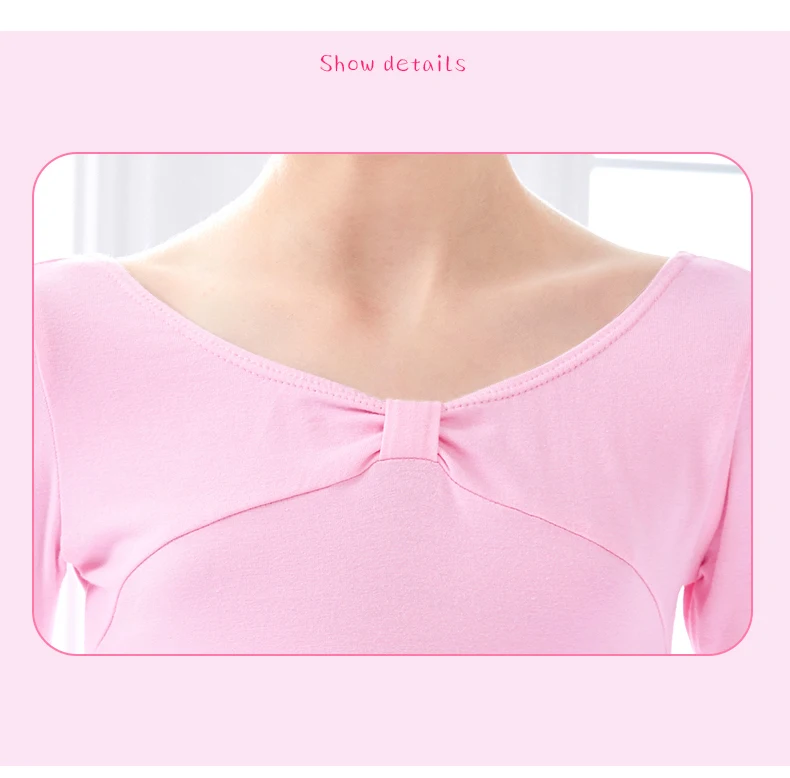 New Arrivals Children Ballet Tutu Gymnastics Dance Dress Girls Long Sleeve Pink Dance Dress for Ballet
