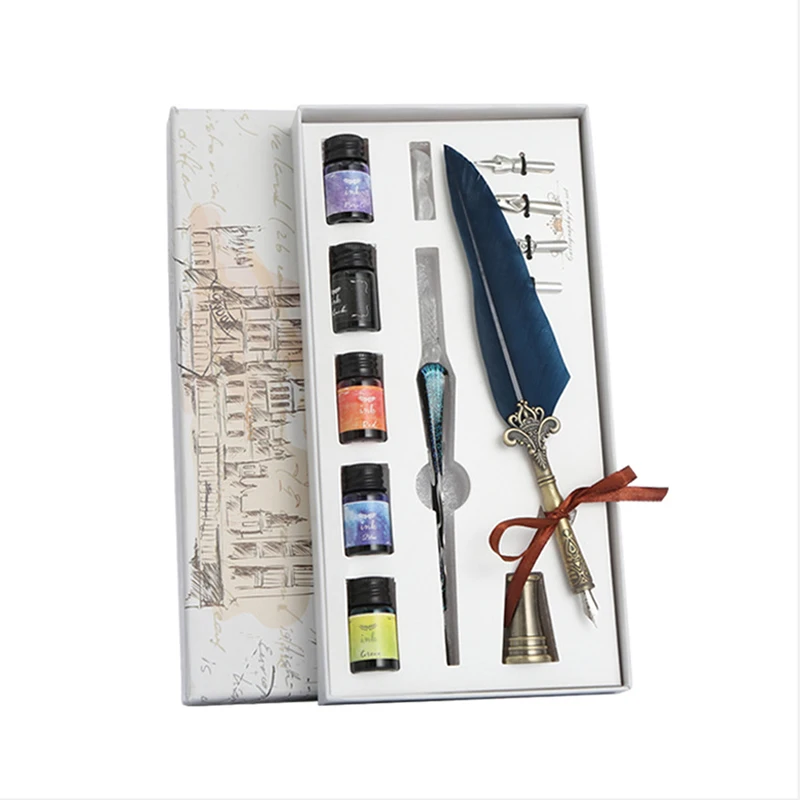 Ручка из хрустального стекла перо набор чернил звездное небо dip Студенческая