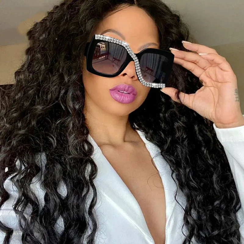 

Luxury Rhinestone Sunglasses Women Brande Designer Sun Glasses Fashion Retro Glasses Vintage Shades for Female Uv400