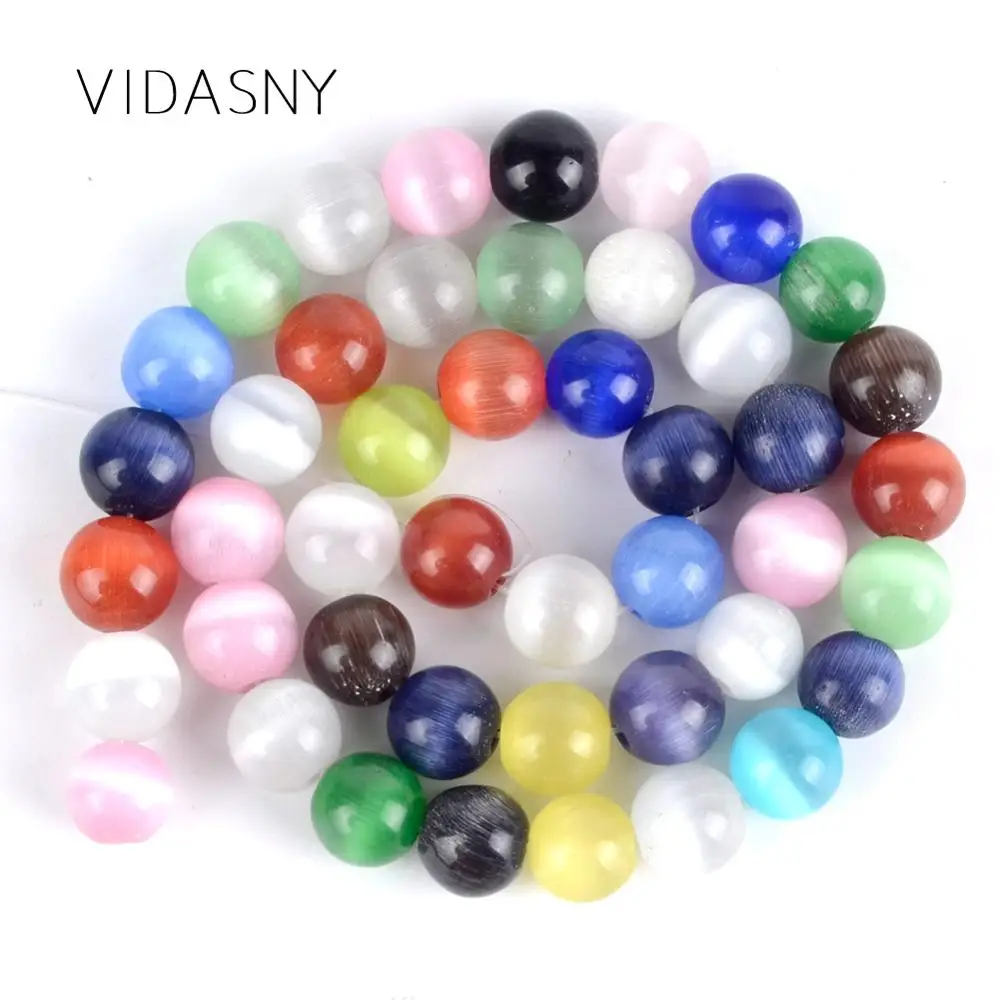 Натуральный минеральный драгоценный камень красочные кошачий глаз Круглые