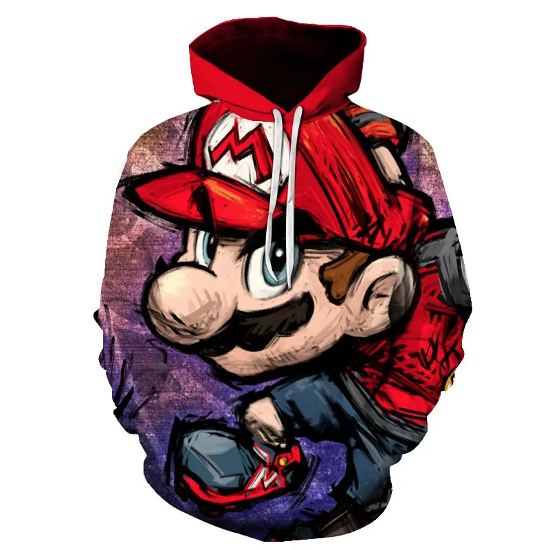 Модная Мужская/Женская толстовка с 3D принтом Марио, тонкая трикотажная рубашка, Топ
