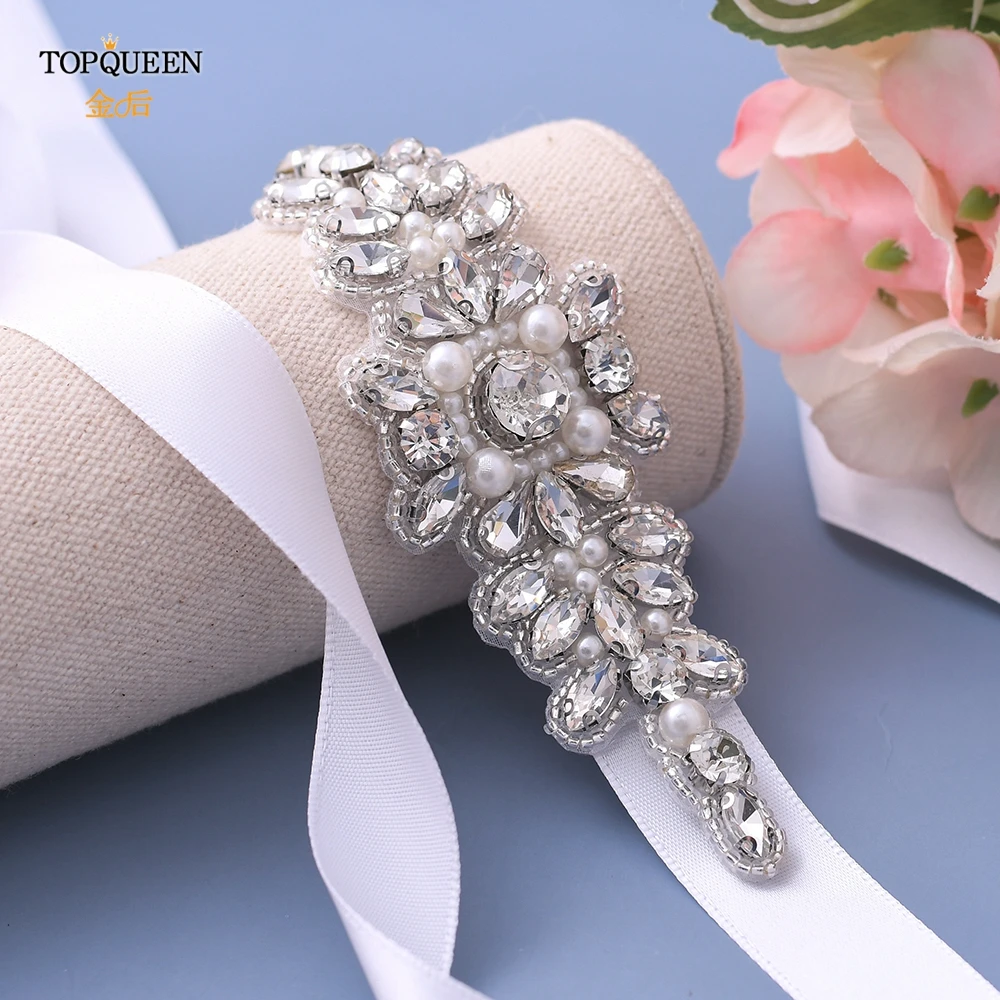 TOPQUEEN S270 серебряные стразы ремни для невесты свадебные пояса аксессуары женские
