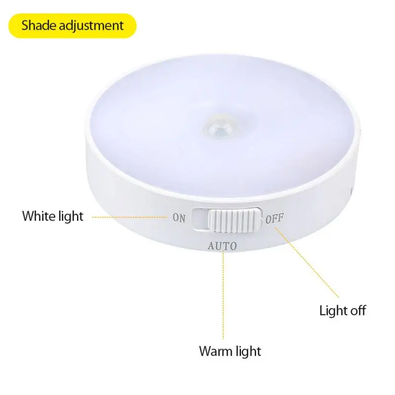 

Two-color Motion Sensor LED Night Light Motion Sensor Wireless USB Rechargeable Night Lamp For Kitchen Cabinet Wardrobe Lamp
