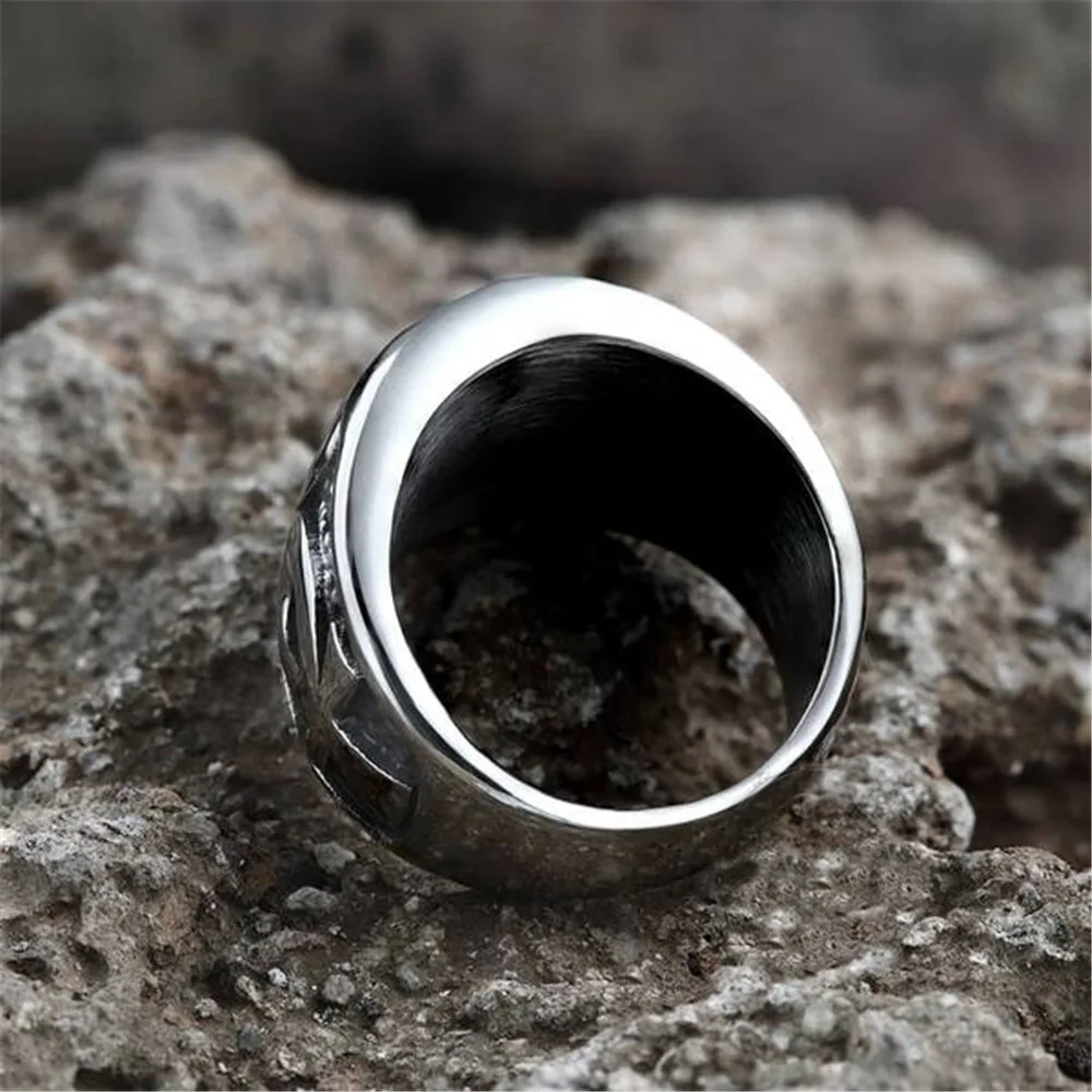 

Fashion Creative Devil's Eye Symbol Ring Fashion Retro Freemasonry Ring Men's Jewelry Punk Hip Hop Rock Party Accessories Gift