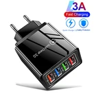 4 USB-порта для быстрой зарядки 3,0 для iPhone зарядное устройство настенная Быстрая зарядка для Samsung S10 S9 вилка Xiaomi Huawei адаптер зарядного устройства