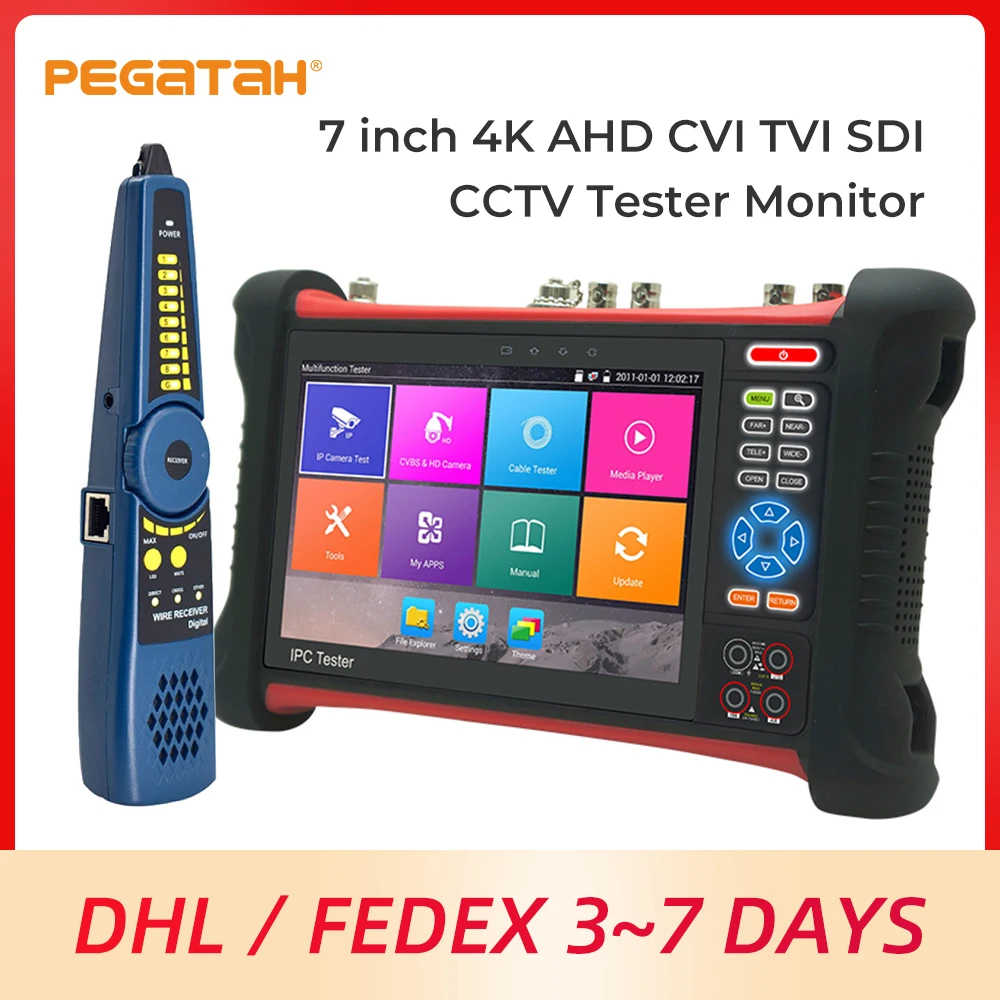 7 дюймовый монитор CCTV тестер 8MP TVI CAI 5MP ADH SDI IP Тестер HDMI ipc камера для cctv камеры