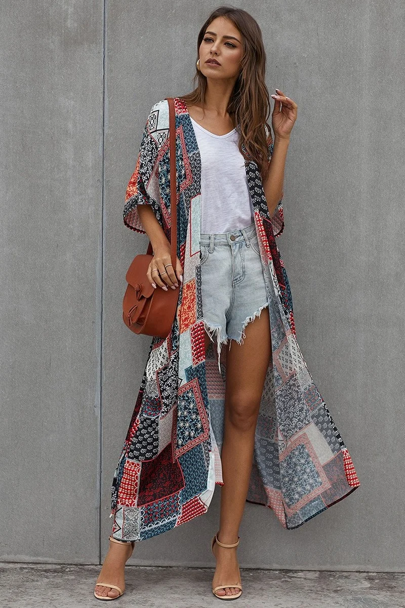 2021 Printed Cover-ups Sexy Beach Dress Women Halter Sling Chiffon Beach Towel Bikini Wrap Pareo Skirts Open-Back Swimwear