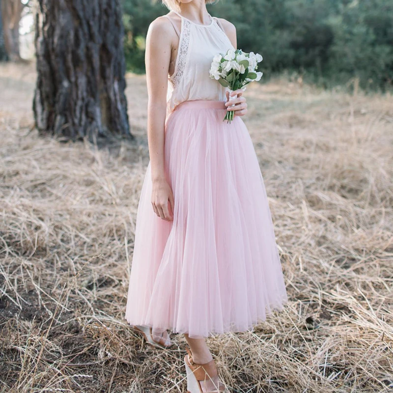 Женская фатиновая юбка на заказ длинная розовая макси с эластичной высокой