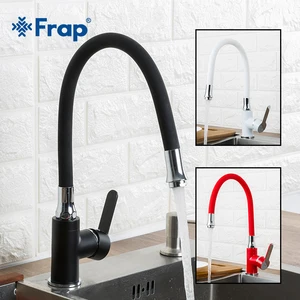 frap modern kitchen faucet matte blackwhiteredgreenorange water taps single handle cold and hot water mixer crane free global shipping