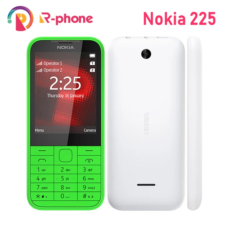 Оригинальный Nokia 225 отремонтированный мобильный телефон 2 8 &quot2MP 2G GSM
