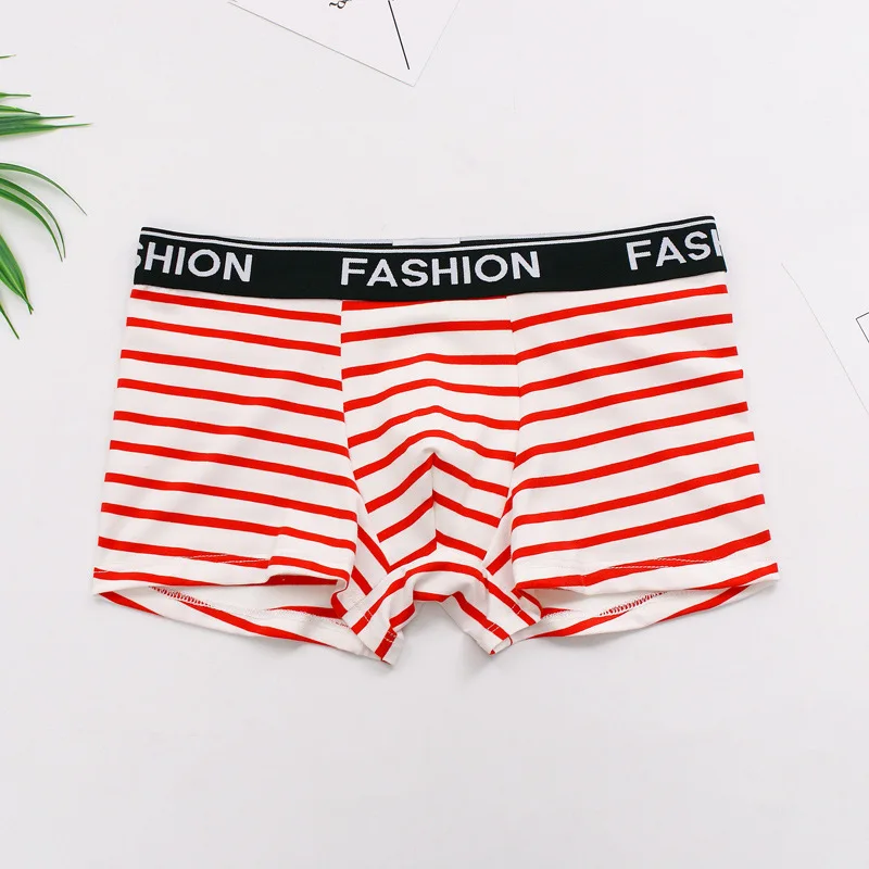 

6Pcs/Lot Fashion Stripe Brand Boxers Men Soft Comfortable Cotton U Convex Designer Underpants Sexy Men Underwear Short Boxer