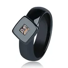 Керамическое кольцо унисекс, 6 мм, белое, черное