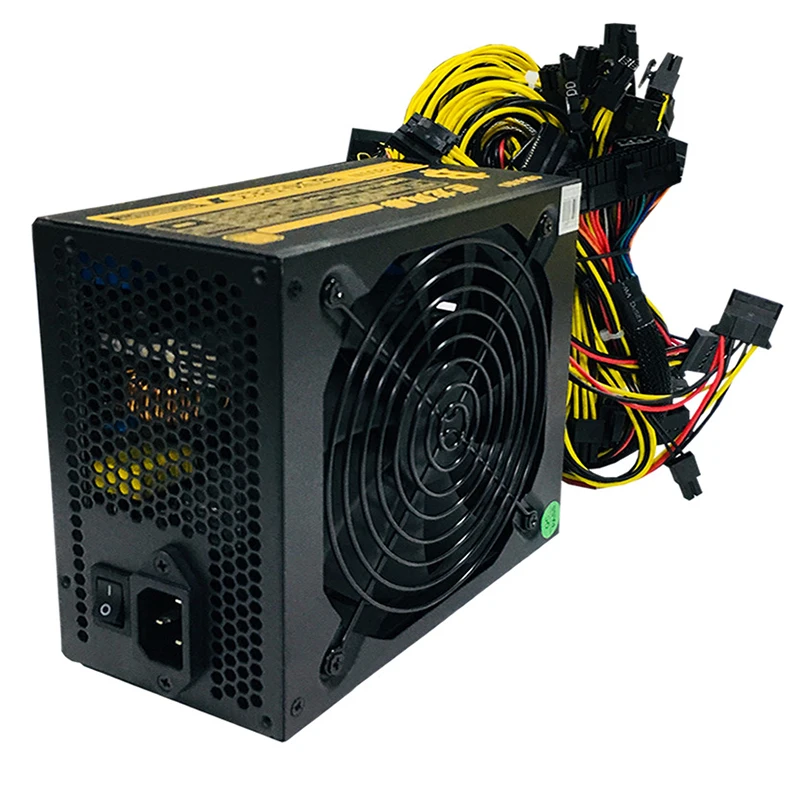 1800W Modular Mining Power Supply for 8 GPU ETH Rig Ethereum Miner 110-240V Active PFC Circuit Power Source