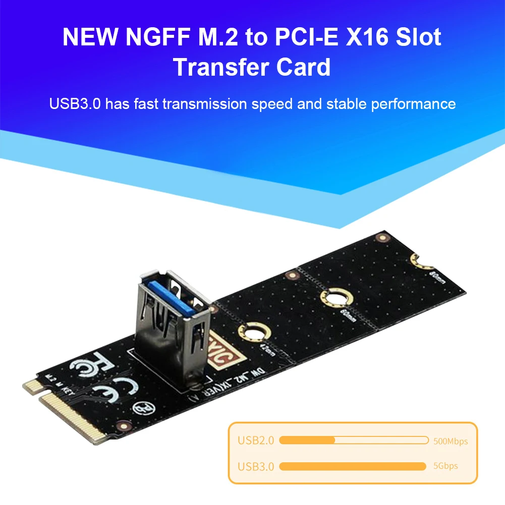 

NGFF M.2 to USB3.0 5Gbps PCI Express Converter Adapter Graphic Card Extender M2 to PCI-E PCIe X16 Slot Transfer Mining Riser