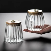 glass tea cans sealed transparent seasoning pot spice jar with lid salt pepper storage box sugar bowl kitchen accessories