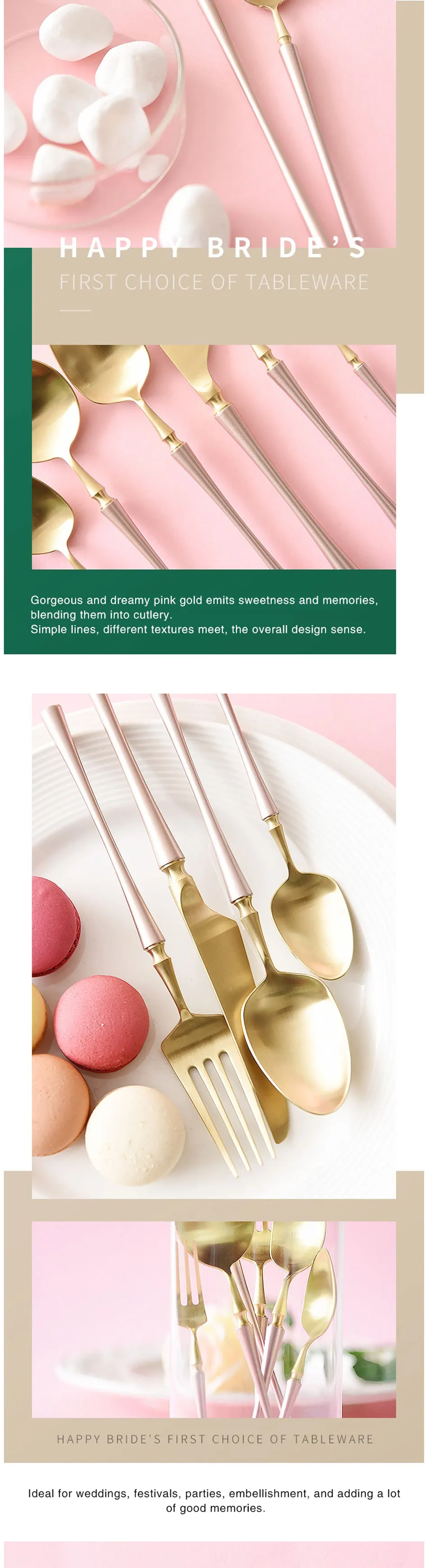 Retro Dinnerware Set Romantic Rose Gold Set Stainless Steel Plating Knife Fork Tableware Cutlery Western Food Set Home Decor