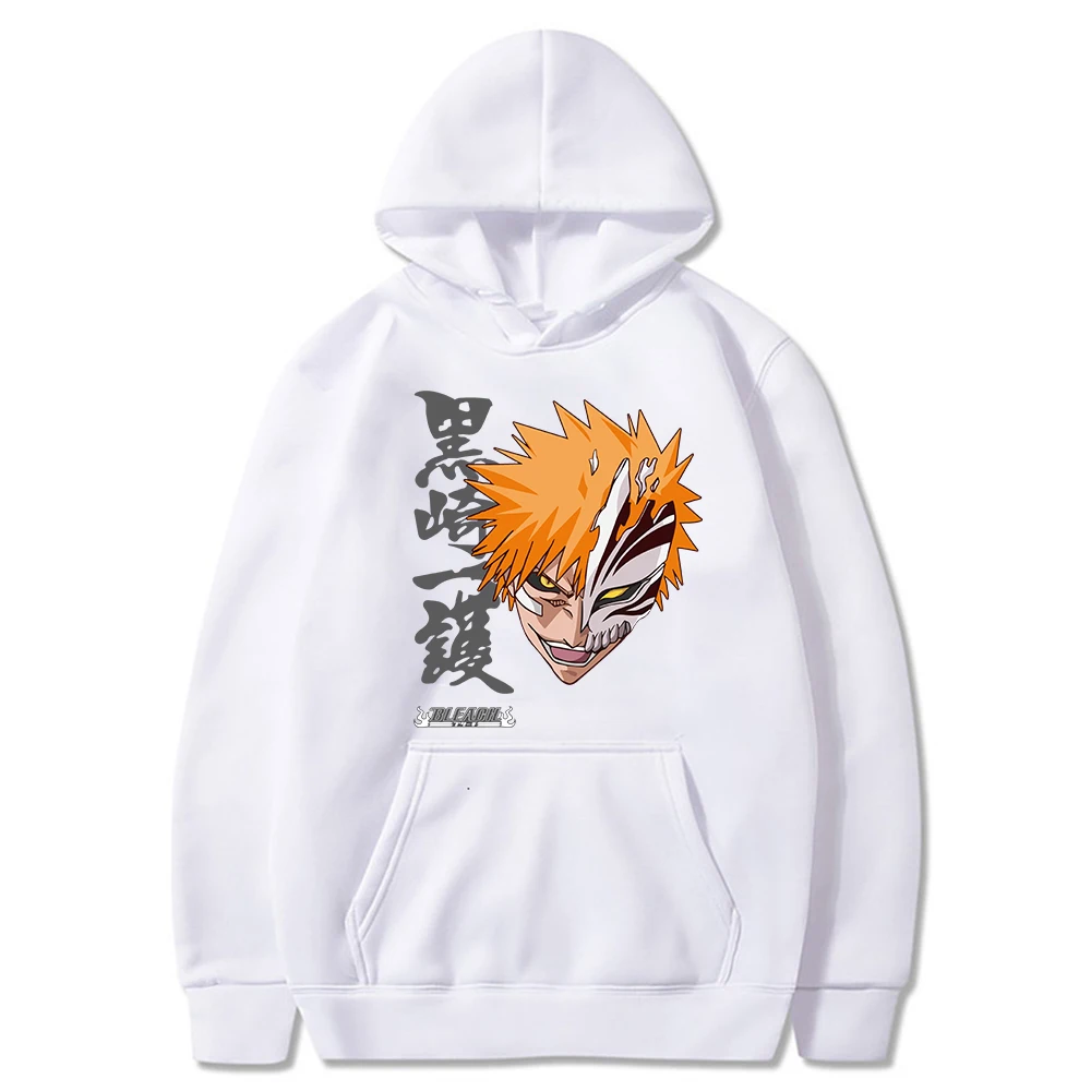 Harajuku Мультфильм отбеливатель Kurosaki Ichigo толстовка с капюшоном для мужчин Y2K Япония
