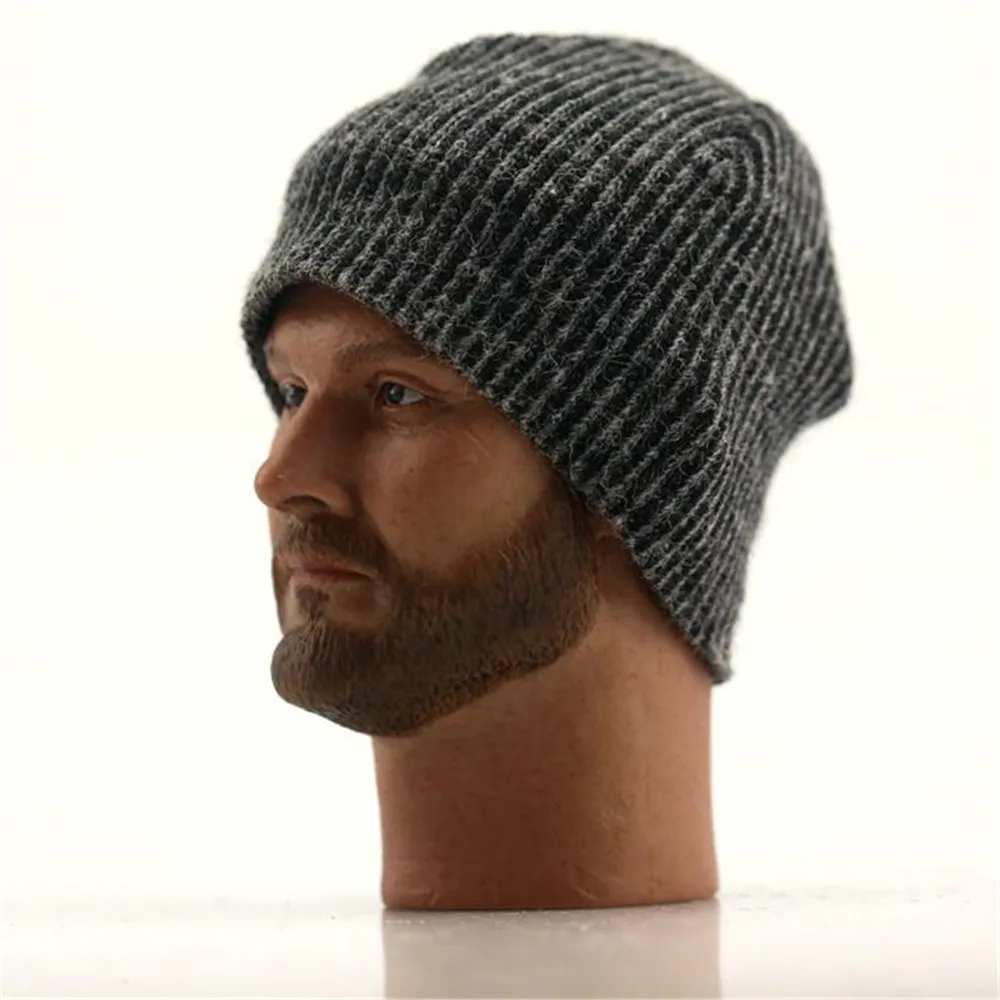 

1/6 Scale Knit Mens Black Knitted Cap Hat for 12 Inch Action Figure Body Model Dolls Stage Display Daily Wear Party