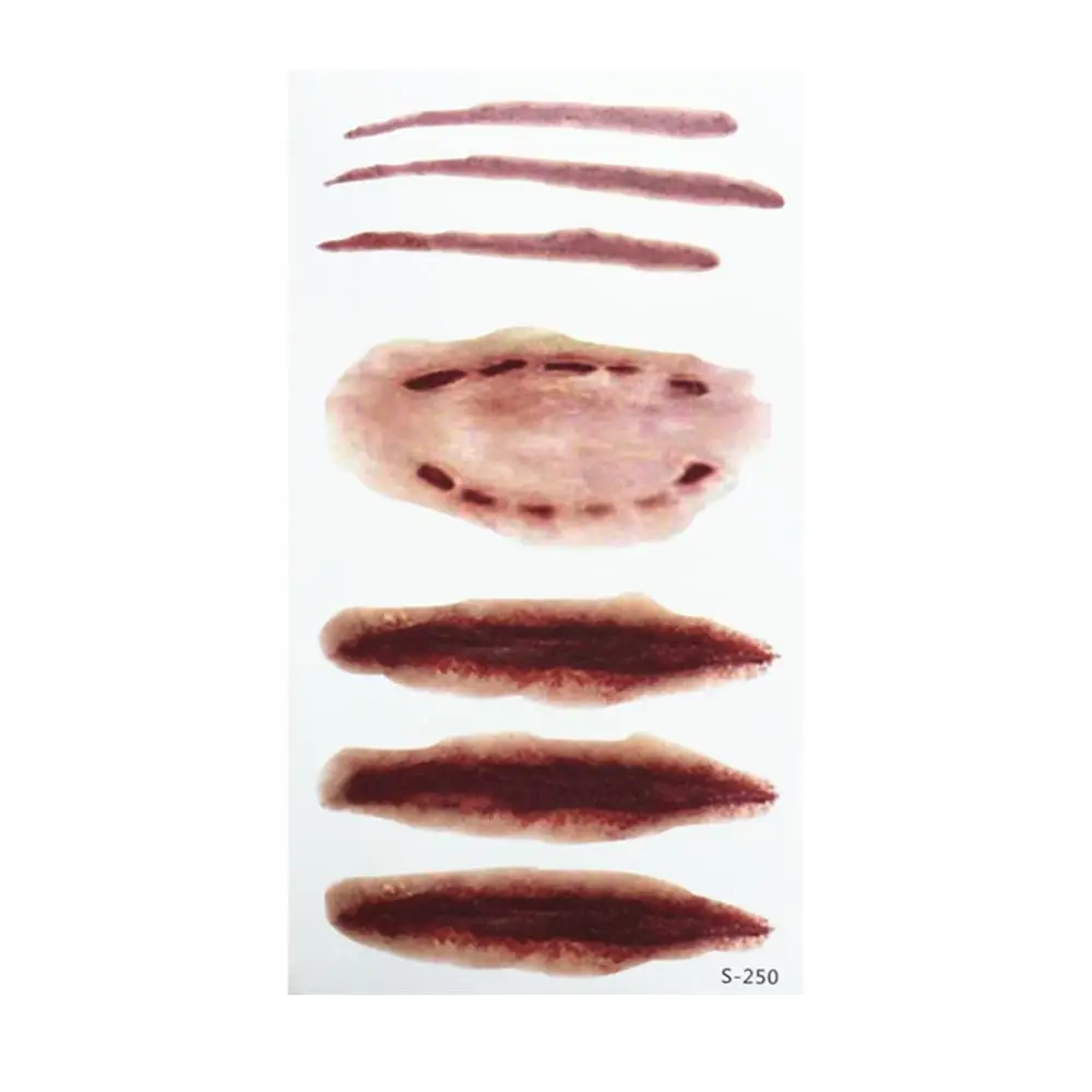 3D Мини Хэллоуин кровавая рана страшные шрамы водостойкая временная татуировка