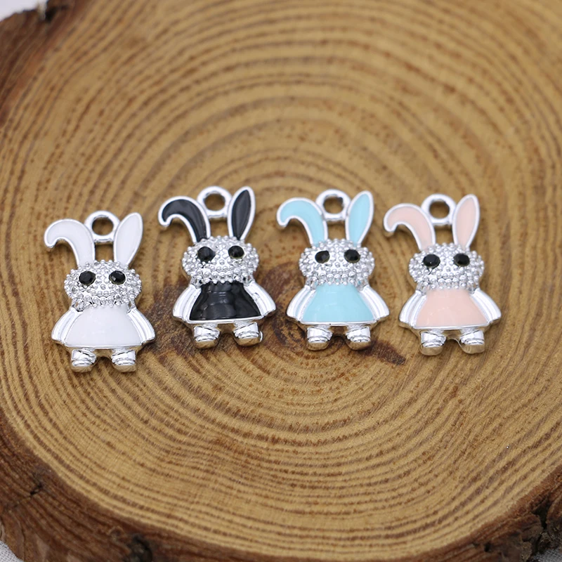 

5PCS Pink Enamel Cute Rabbit Charm Pendant Jewelry Making Bracelet Necklace DIY Earrings Accessories Craft