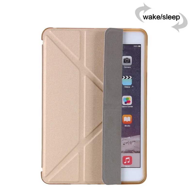 Умный чехол для ipad mini 3 2 1 из искусственной кожи, чехол с функцией автоматического сна/пробуждения, защитный чехол для apple ipad mini1 mini2 mini3 - Цвет: gold