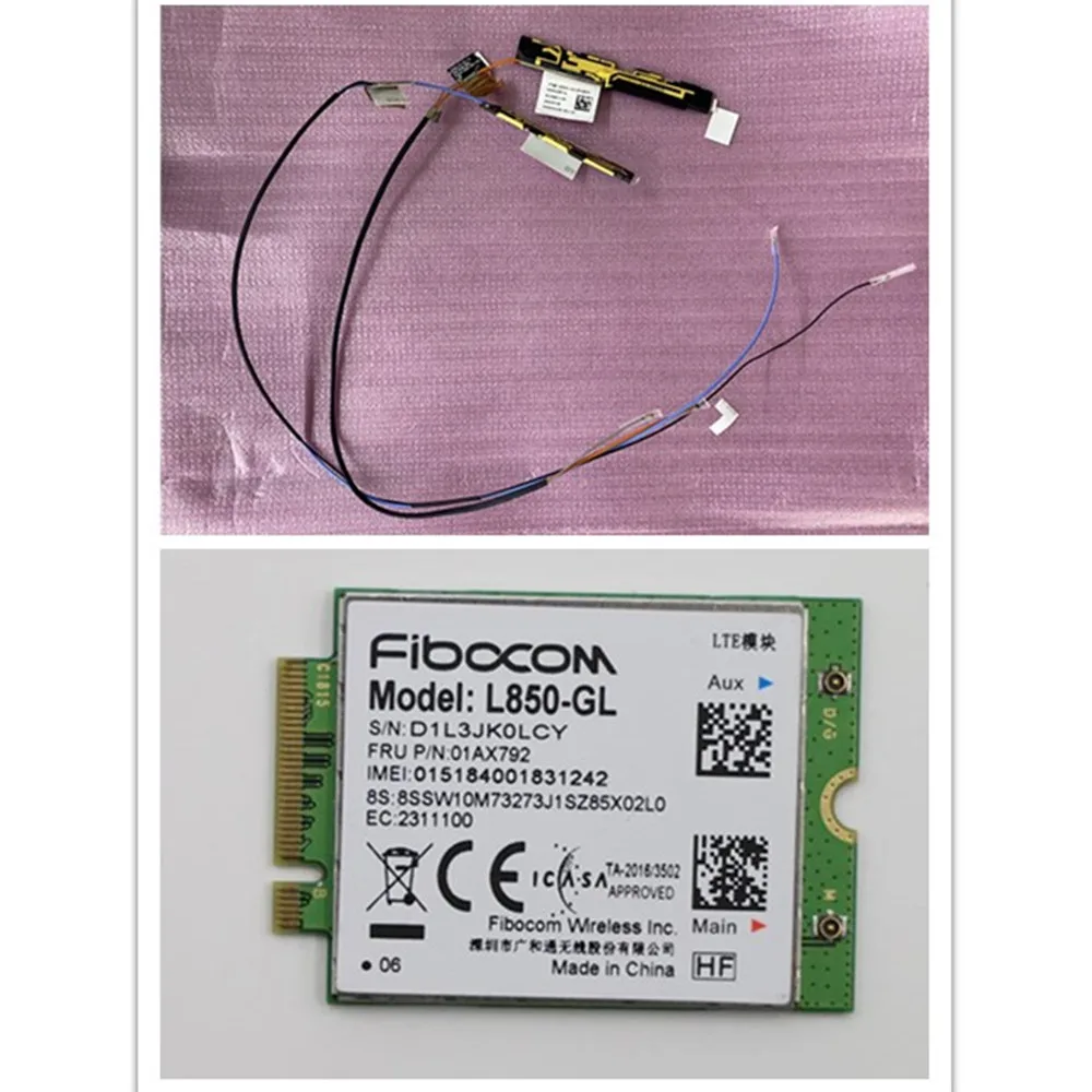 

Fibocom L850-GL 01AX792 4g WWAN Card original Antenna for Lenovo Thinkpad T490s T14s 02HM509 02HM508