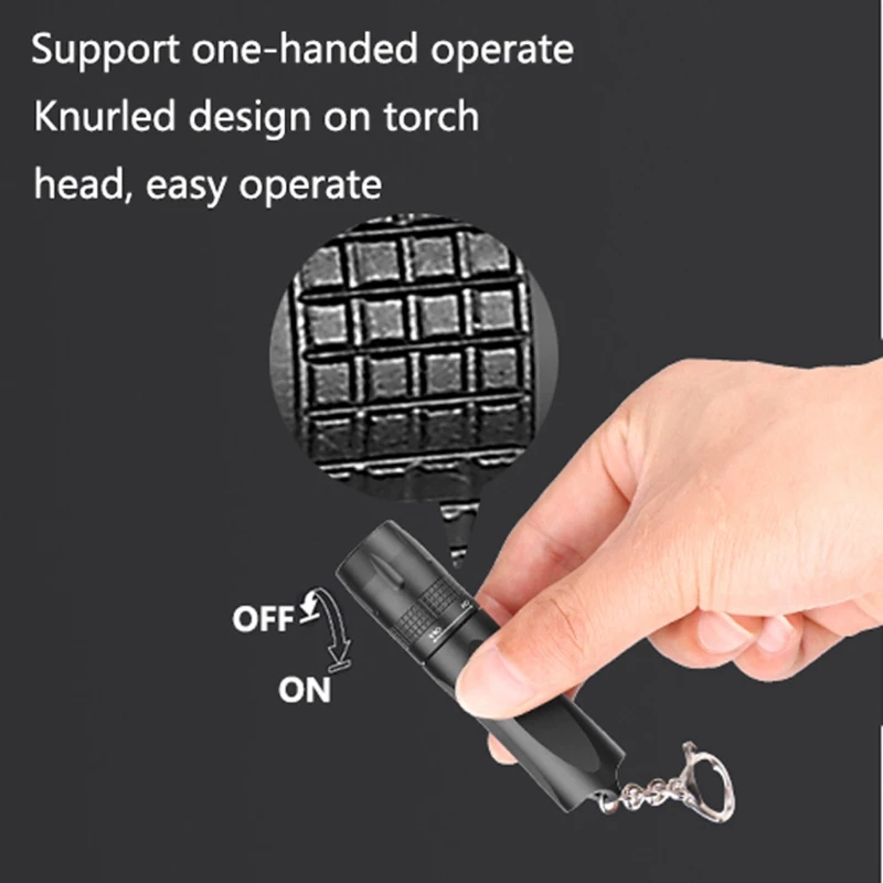 

Waterproof Pocket EDC Flashlight Portable Small Keychain T6 LED Strong Light Long Lifetime Light Torch Key Ring Outdoor